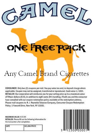 Coupon for 1 Free Pack of Camels