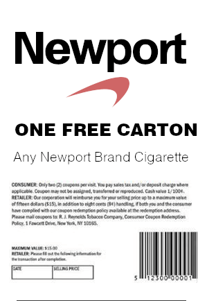 Coupon for 1 Free Carton of Newports