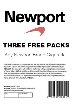 Coupon for 3 Free Packs of Newports