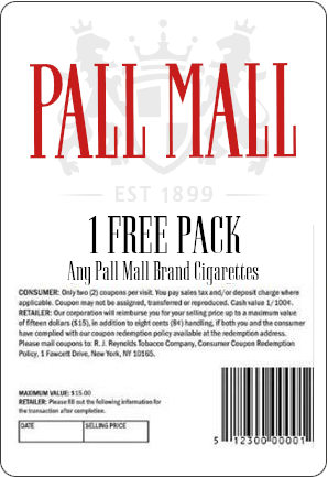 Coupon for 1 Free Pack of Pall Malls